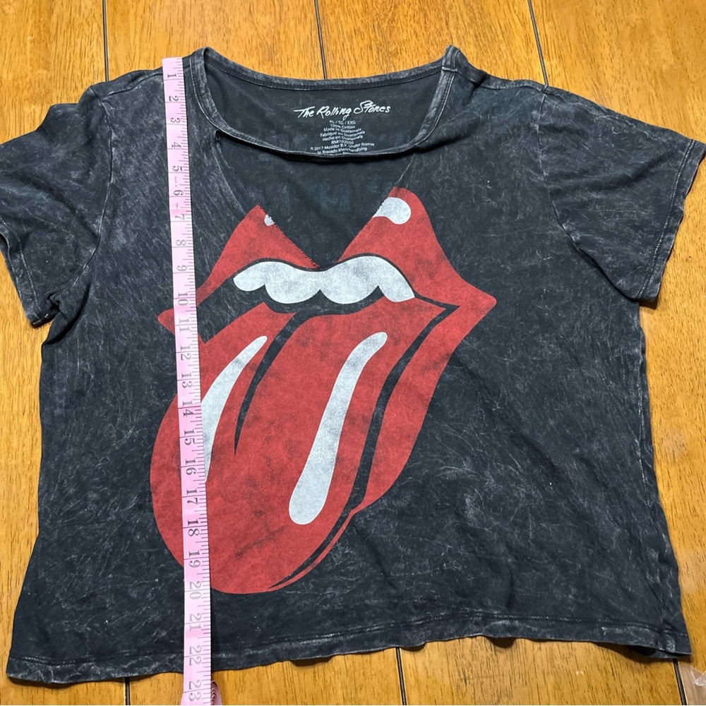 The Rolling Stones Kids Tee - Distressed Black with Red and White Logo